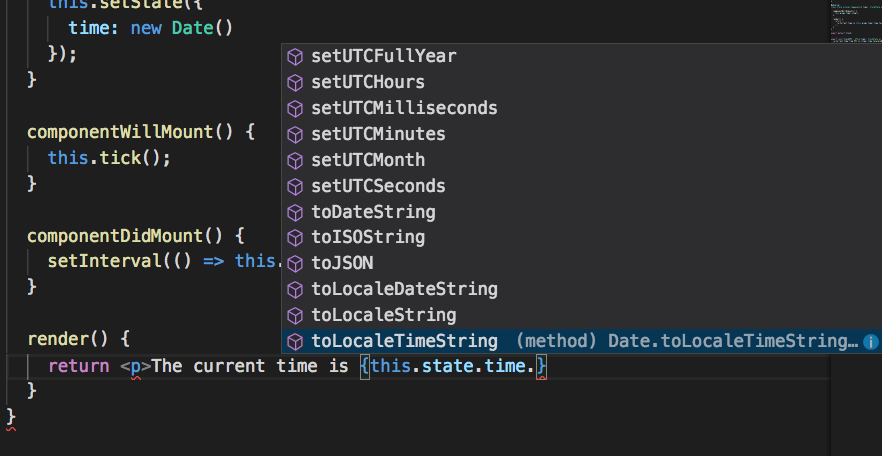 Date is a built-in JS type, we have full autocompletion